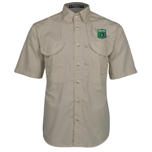  Khaki Fishing Shirt Performance Short Sleeve - Primary Athletic Mark