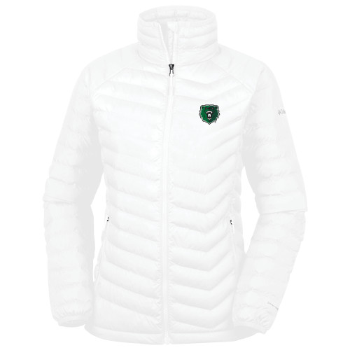  Columbia Womens White Powder Lite Jacket - Athletic Bear Head