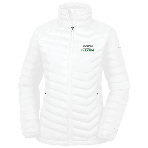  Columbia Womens White Powder Lite Jacket - Parkside Wordmark Vertical