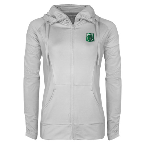  Womens White Sport Wick Stretch Full Zip Jacket - Primary Athletic Mark