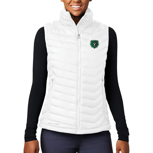  Columbia Womens White Powder Lite Vest - Athletic Bear Head