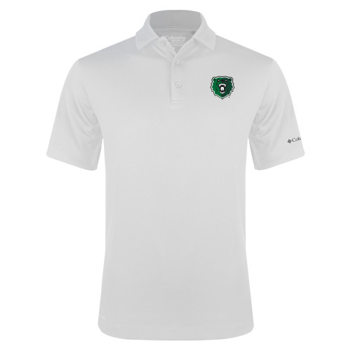  Columbia White Omni Wick Drive Polo - Athletic Bear Head
