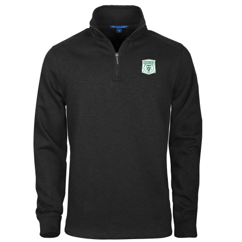  Black Slub Fleece 1/4 Zip Pullover - Primary Athletic Mark