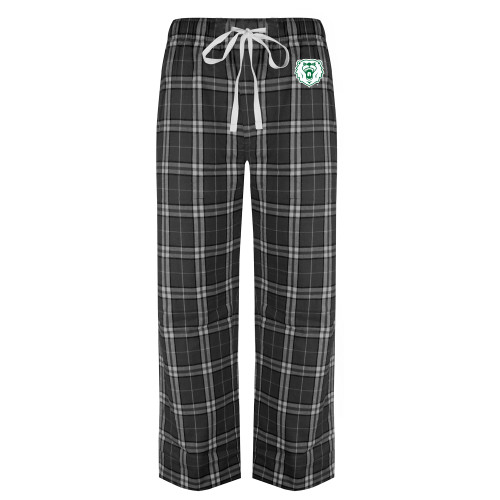 Black/Grey Flannel Pajama Pant - Athletic Bear Head