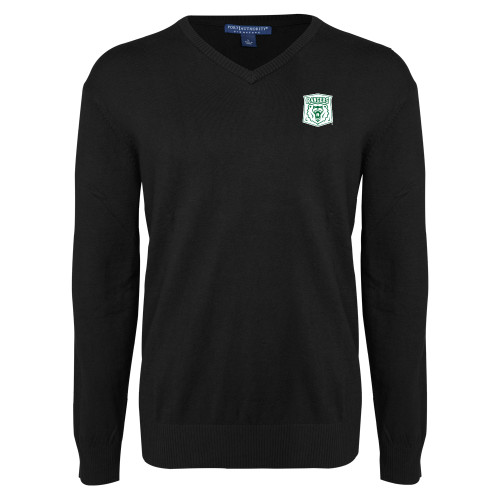  Black VNeck Sweater - Primary Athletic Mark