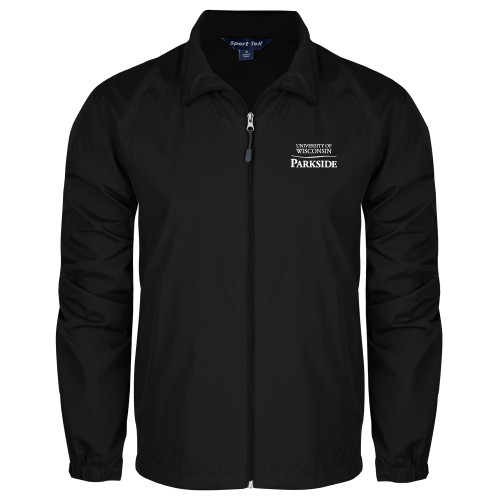  Black Full Zip Wind Jacket - Parkside Wordmark Vertical