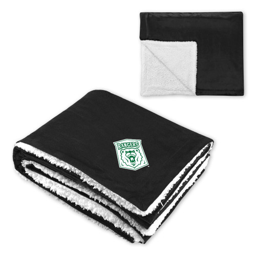  Super Soft Luxurious Black Sherpa Throw Blanket - Primary Athletic Mark