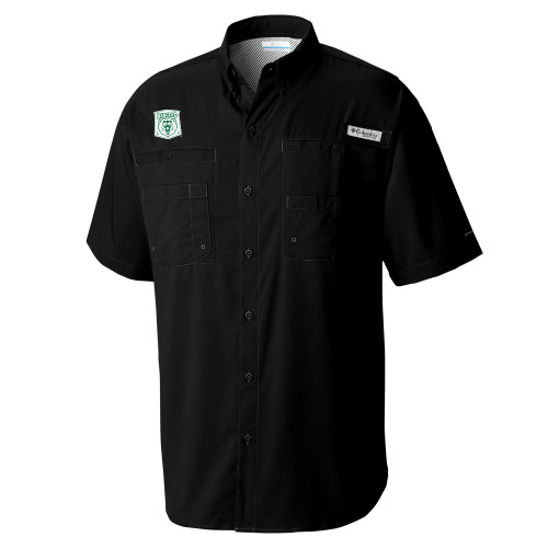  Columbia Black Tamiami Performance Short Sleeve Shirt - Primary Athletic Mark