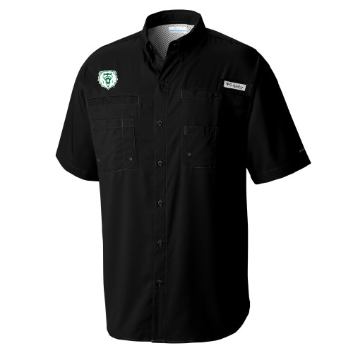  Columbia Black Tamiami Performance Short Sleeve Shirt - Athletic Bear Head