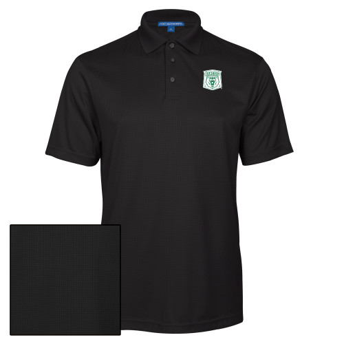  Black Performance Fine Jacquard Polo - Primary Athletic Mark