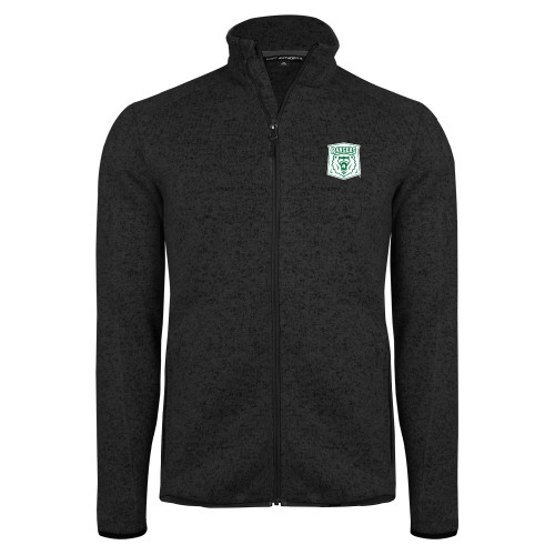  Black Heather  Sweater Fleece Jacket - Primary Athletic Mark
