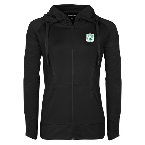  Womens Black Sport Wick Stretch Full Zip Jacket - Primary Athletic Mark