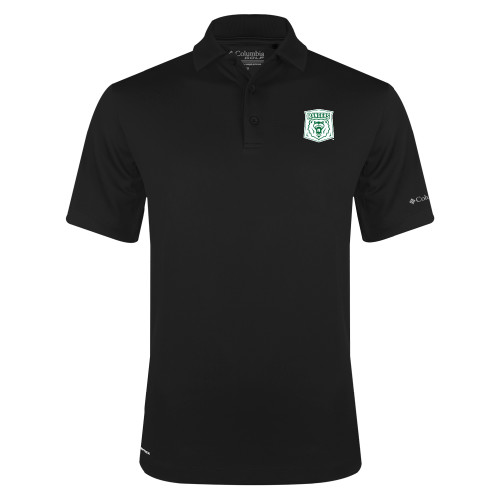  Columbia Black Omni Wick Drive Polo - Primary Athletic Mark