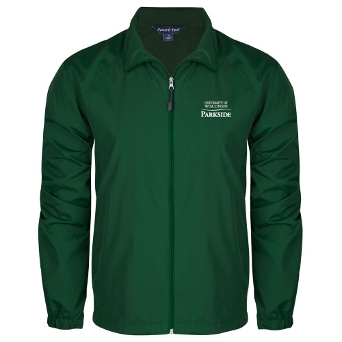 Dark Green Full Zip Wind Jacket - Parkside Wordmark Vertical