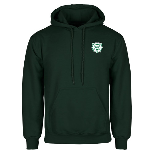  Dark Green Fleece Hood - Athletic Bear Head