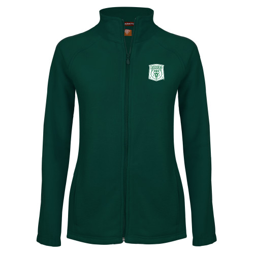  Womens Dark Green Fleece Full Zip Jacket - Primary Athletic Mark