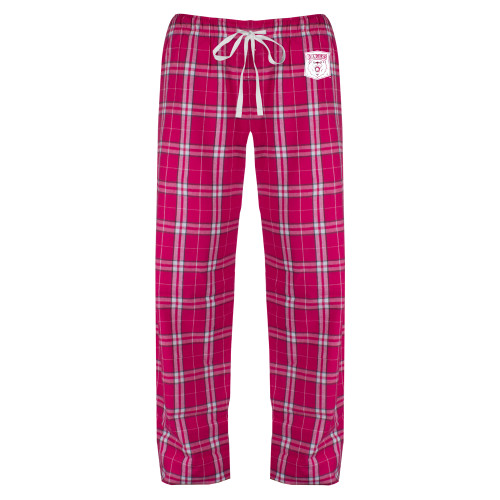  Womens Dark Fuchsia/White Flannel Pajama Pant - Primary Athletic Mark