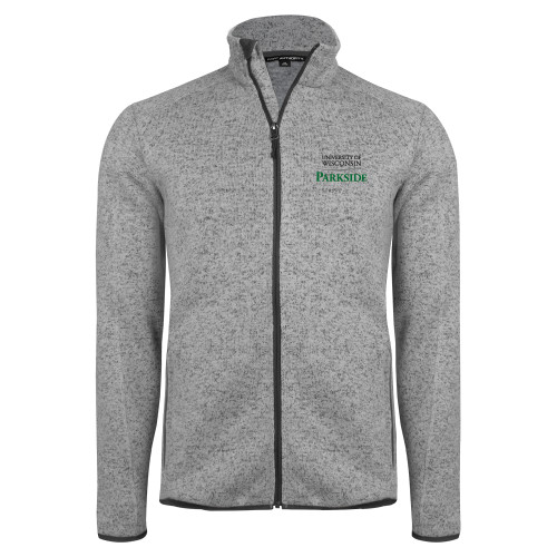  Grey Heather Sweater Fleece Jacket - Parkside Wordmark Vertical