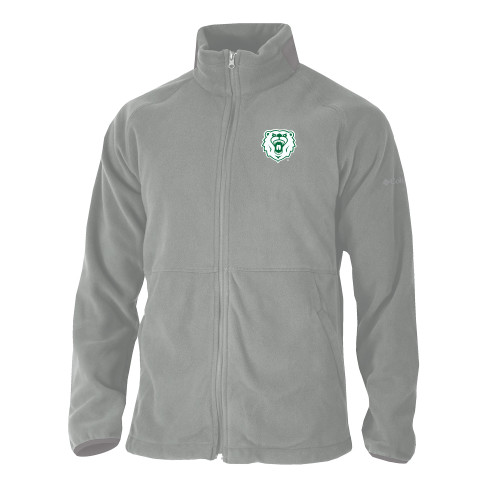  Columbia Grey Everest Ridge Fleece Full Zip Jacket - Athletic Bear Head