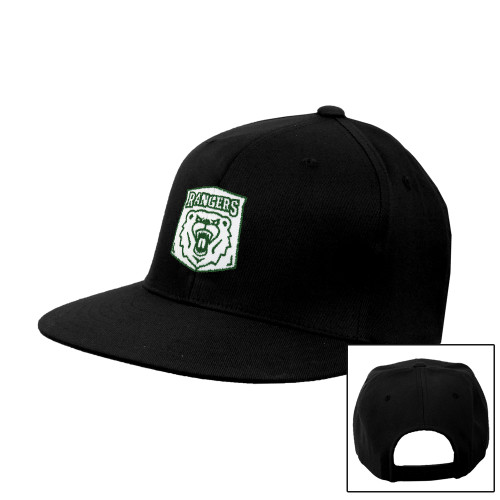  Black Flat Bill Snapback Hat - Primary Athletic Mark