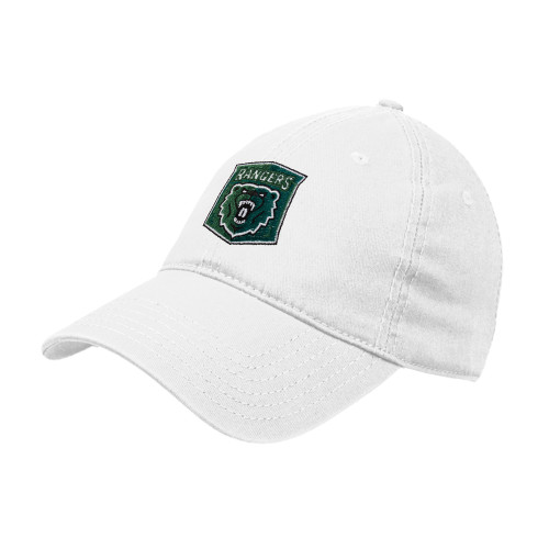  White Unstructured Adjustable Low Profile Hat - Primary Athletic Mark