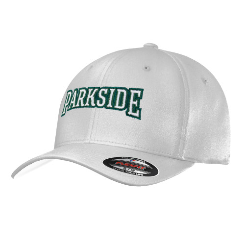  White Flexfit Structured Low Profile Hat - Parkside Wordmark