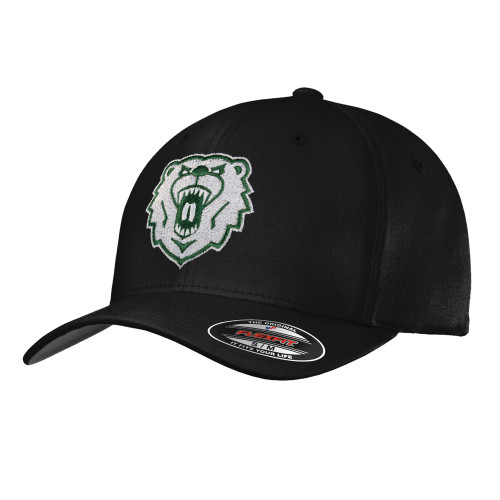 Wisconsin ParkS/Mide Black Flexfit Structured Low Profile Hat - Athletic Bear Head
