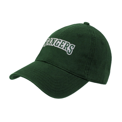  Dark Green Unstructured Adjustable Low Profile Hat - Rangers Wordmark