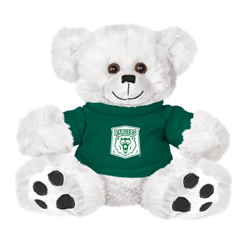  Plush Big Paw 8 1/2 inch White Bear w/Dark Green Shirt - Primary Athletic Mark