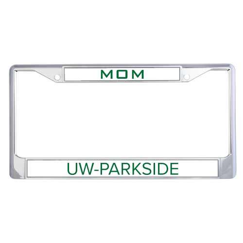  Mom Metal License Plate Frame in Chrome - UW Parkside Wordmark
