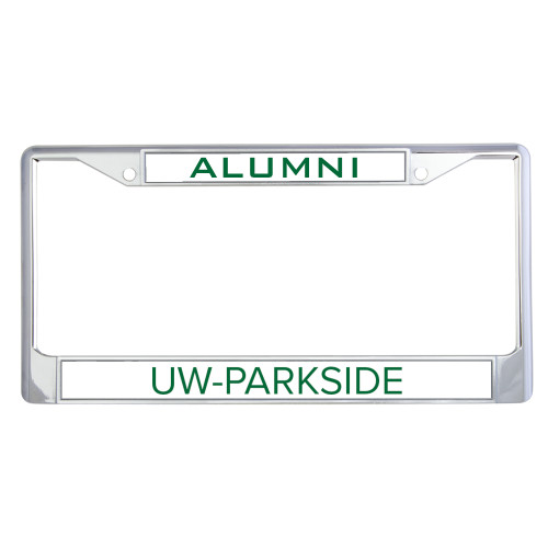  Alumni Metal License Plate Frame in Chrome - UW Parkside Wordmark