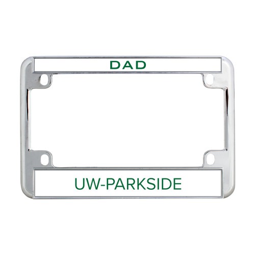  Metal Motorcycle License Plate Frame in Chrome - UW Parkside Wordmark