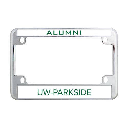  Metal Motorcycle License Plate Frame in Chrome - UW Parkside Wordmark