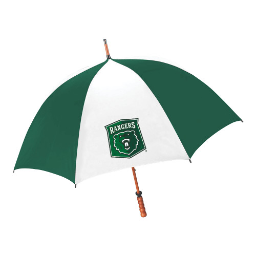  64 Inch Forest Green/White Umbrella - Primary Athletic Mark
