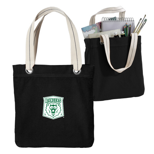  Allie Black Canvas Tote - Primary Athletic Mark