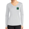 Thumbnail image for  Womens White Performance Long Sleeve V Neck Shirt