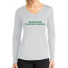 Thumbnail image for  Womens White Performance Long Sleeve V Neck Shirt
