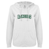 Thumbnail image for  ENZA Womens White V Notch Raw Edge Fleece Hoodie
