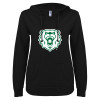 Thumbnail image for  ENZA Womens Black V Notch Raw Edge Fleece Hoodie