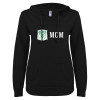 Thumbnail image for  ENZA Womens Black V Notch Raw Edge Fleece Hoodie