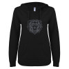 Thumbnail image for  ENZA Womens Black V Notch Raw Edge Fleece Hoodie