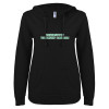 Thumbnail image for  ENZA Womens Black V Notch Raw Edge Fleece Hoodie
