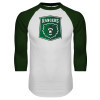 Thumbnail image for  White/Dark Green Raglan Baseball T Shirt