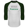 Thumbnail image for  White/Dark Green Raglan Baseball T Shirt