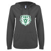 Thumbnail image for  ENZA Womens Dark Heather V Notch Raw Edge Fleece Hoodie