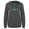 Thumbnail image for  ENZA Womens Dark Heather V Notch Raw Edge Fleece Hoodie