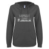 Thumbnail image for  ENZA Womens Dark Heather V Notch Raw Edge Fleece Hoodie