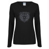 Thumbnail image for  Womens Black Long Sleeve V Neck Tee 