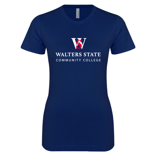  Next Level Womens Navy Boyfriend Tee - Primary