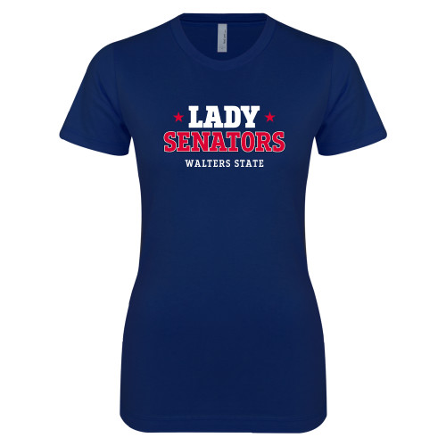  Next Level Womens Navy Boyfriend Tee - Lady Senators